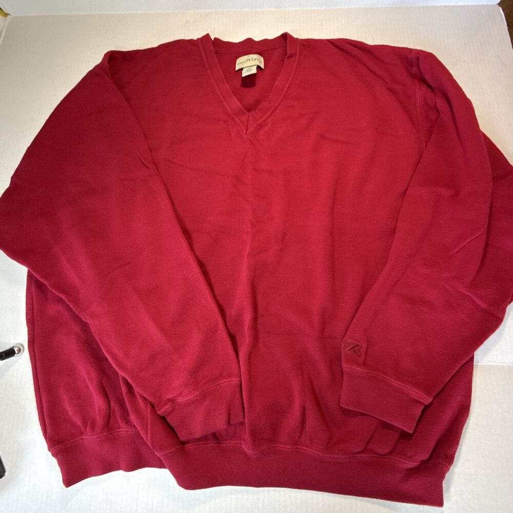 Cutter Buck V Neck Sweater Mens Red 100% Cotton Size 2XB Grandpacore